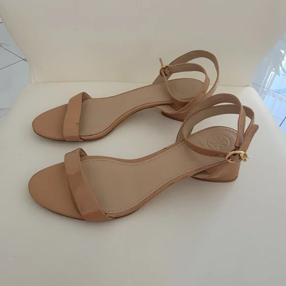 Tory Burch Nude Block Heel Sandals Strap Sandal 7 1/2M - Picture 2 of 16